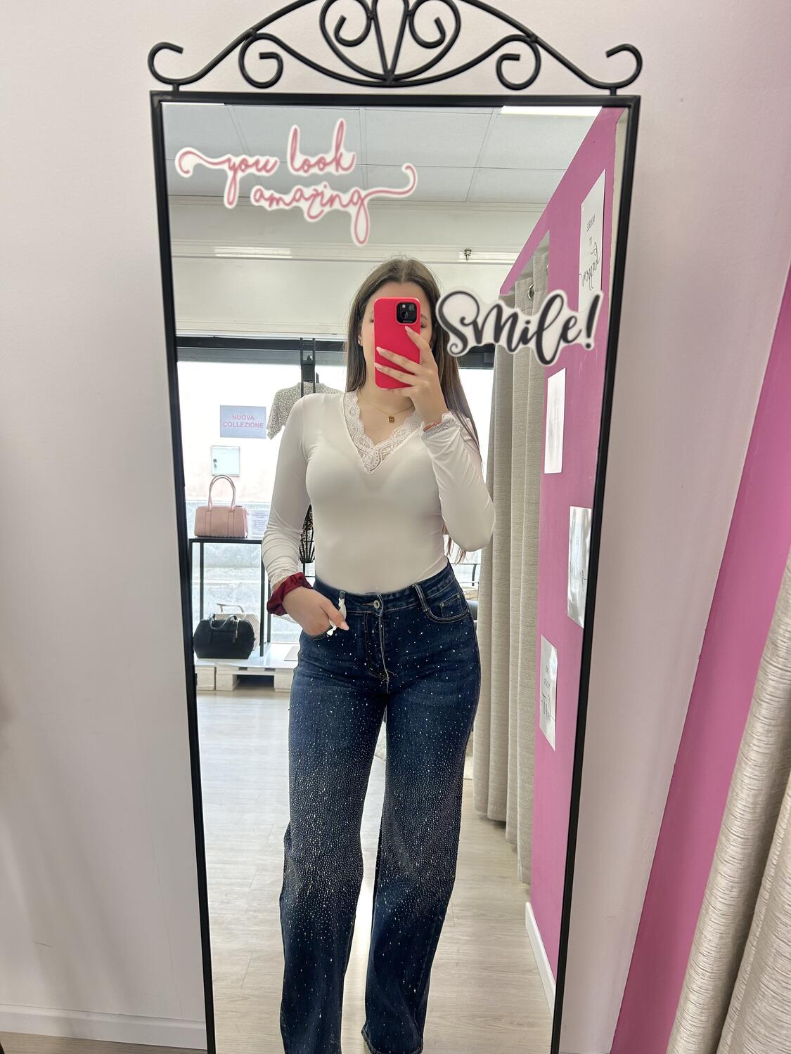 NOVITÀ Jeans straight leg brillantini