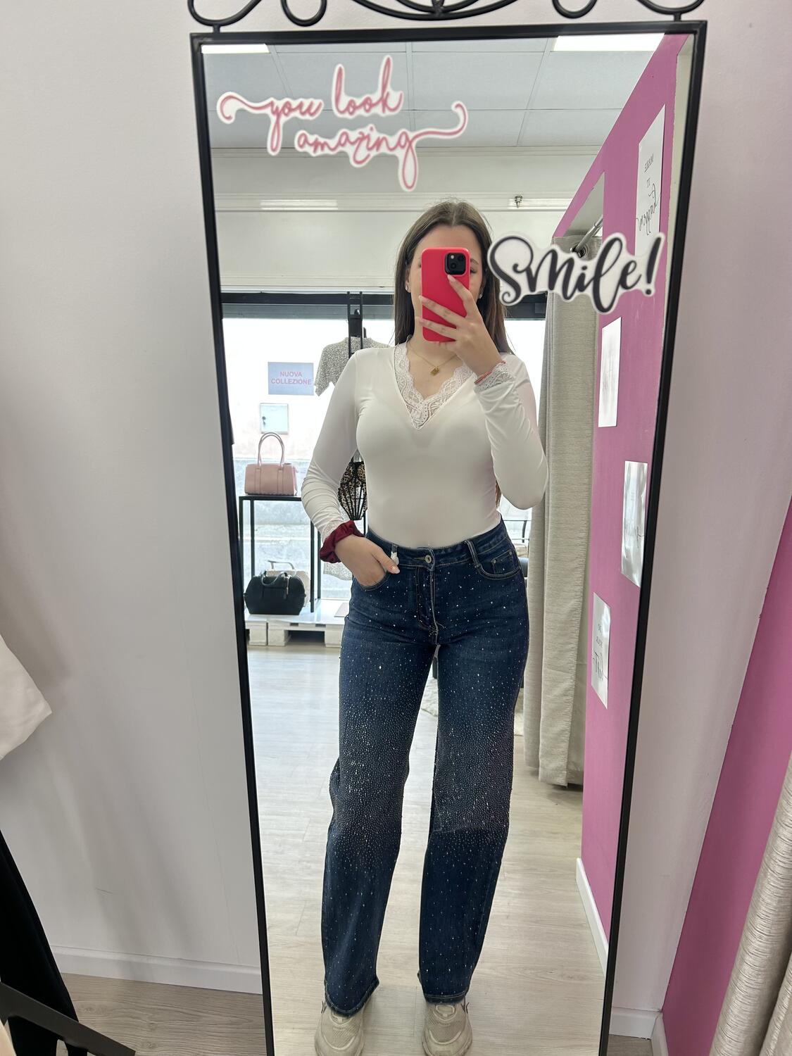 NOVITÀ Jeans straight leg brillantini