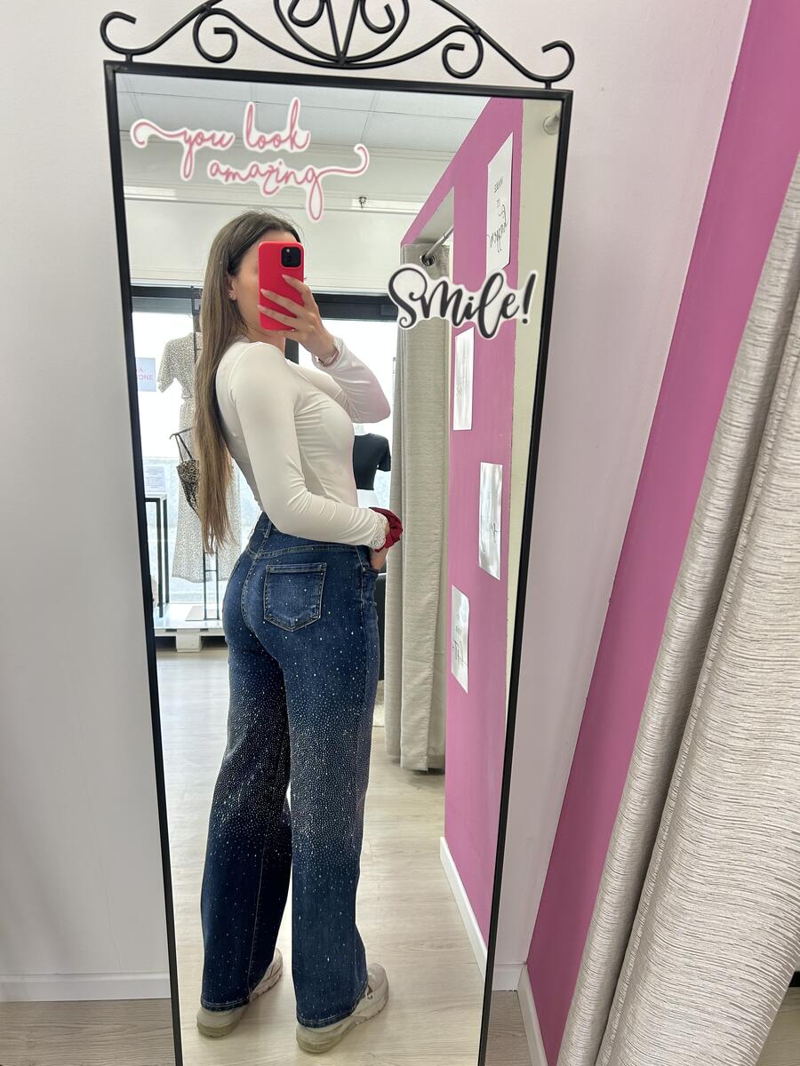 NOVITÀ Jeans straight leg brillantini