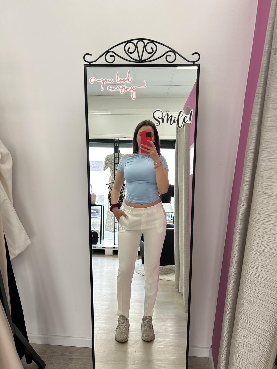 NOVITÀ Pantalone a sigaretta bianco