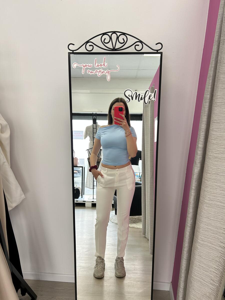 NOVITÀ Pantalone a sigaretta bianco