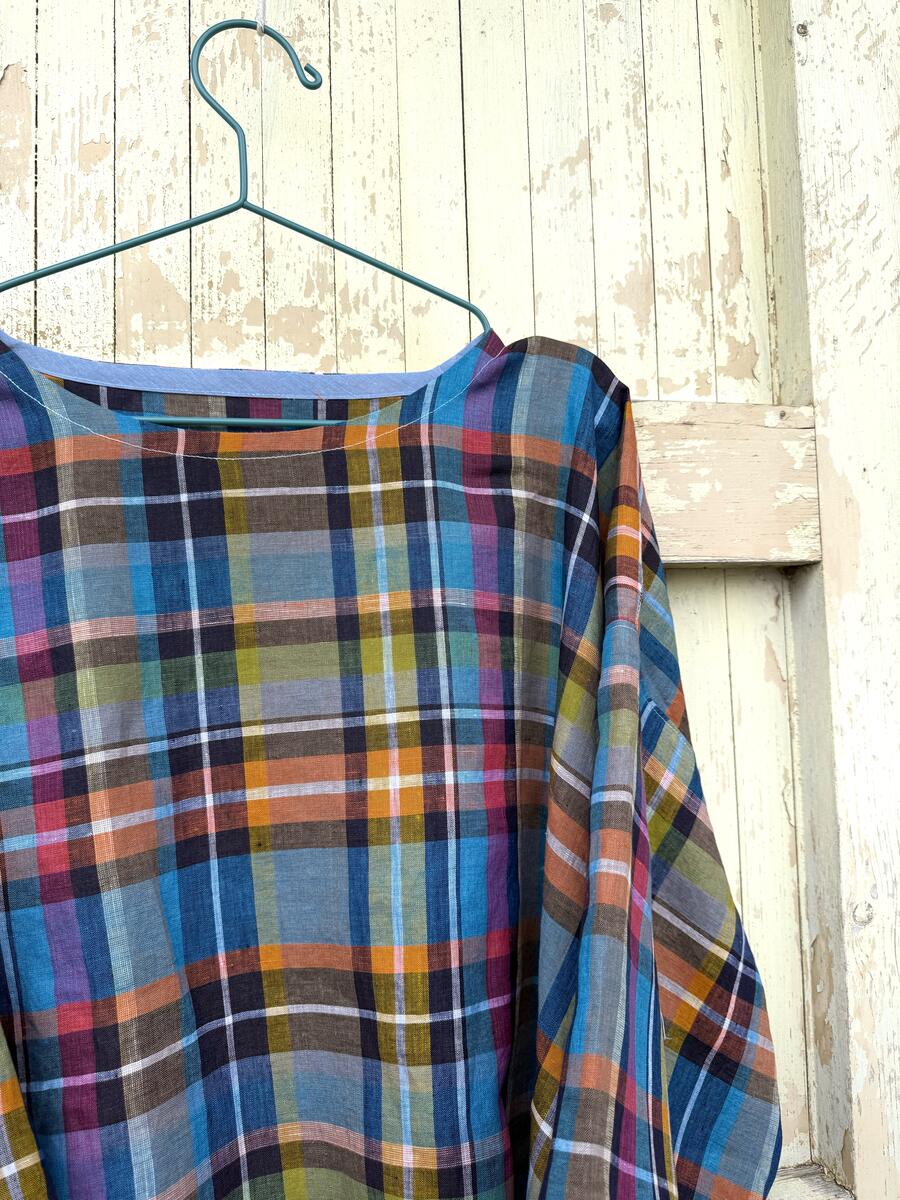 Camicia quadri in lino