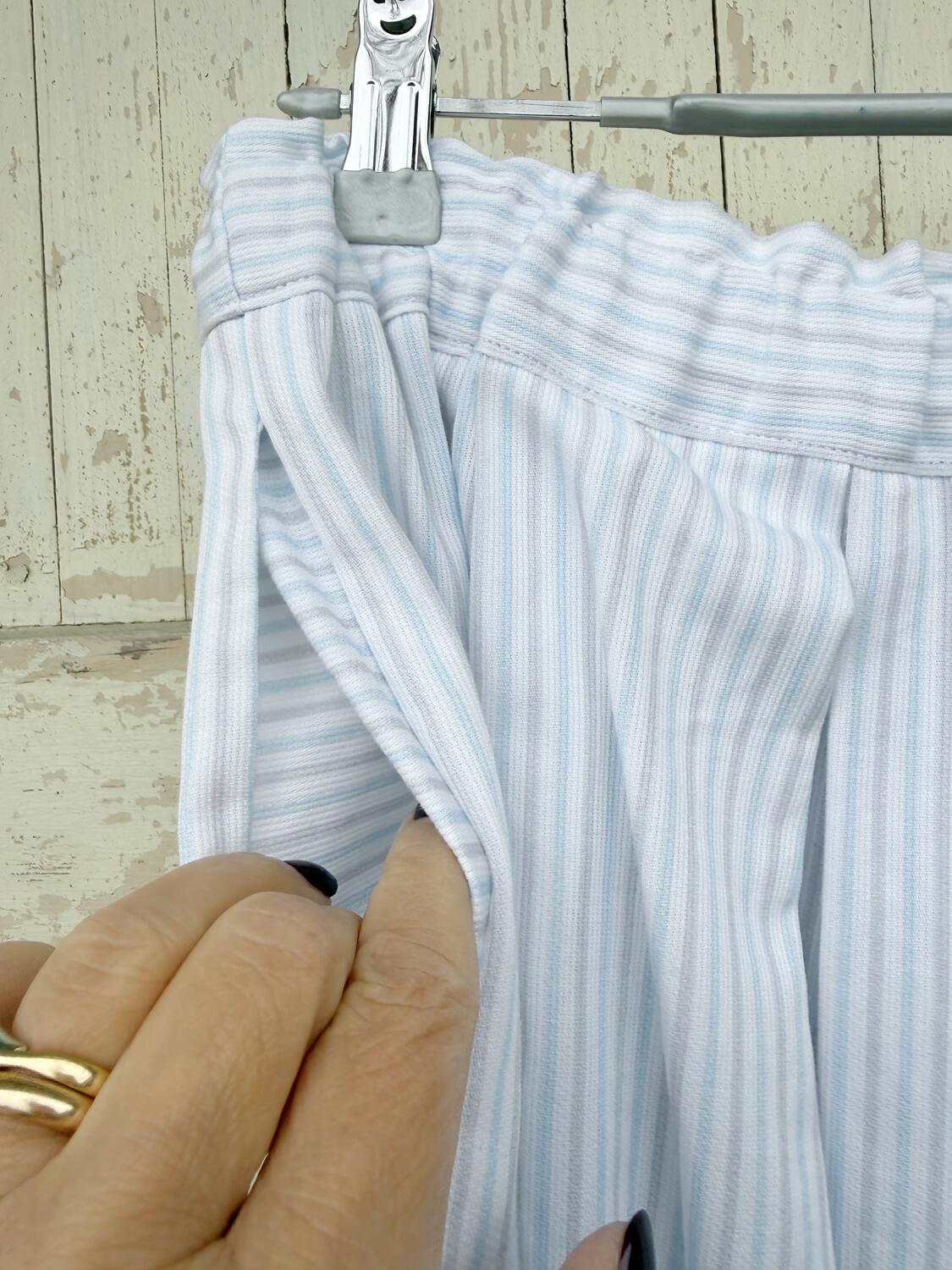 Gonna righe azzurre e grigie 