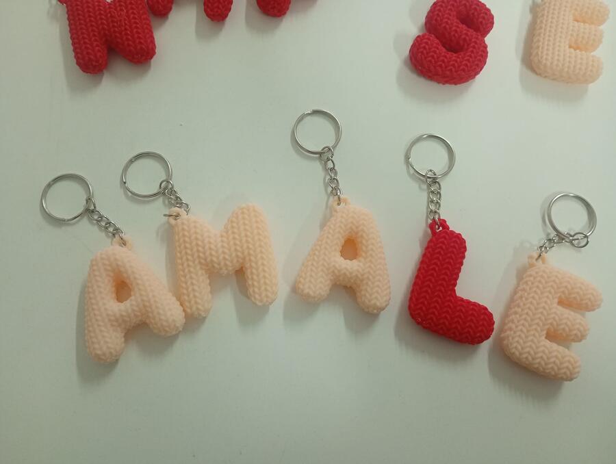 Lettera portachiavi 3D ispirato amigurumi