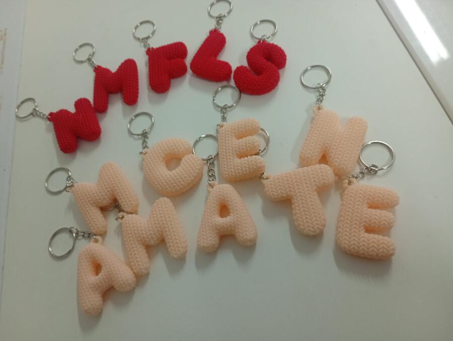 Lettera portachiavi 3D ispirato amigurumi