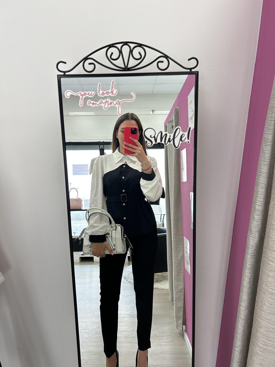 NOVITÀ Camicia bicolor con cintura