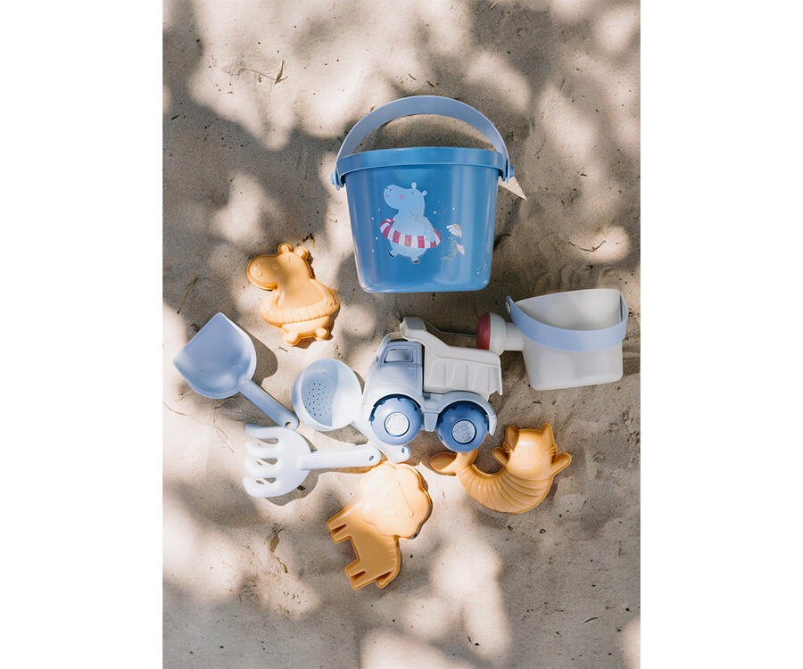 Set da Spiaggia 9 Pezzi in Plastica Flessibile Ecologica - Fantasie assortite