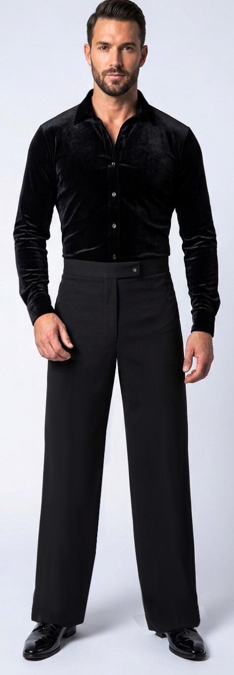 Pantaloni basic larghezza media da standard ballo liscio e social dance 7-0005