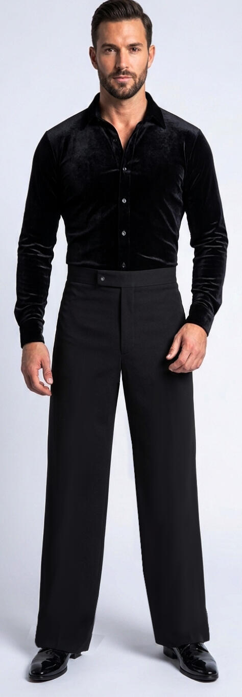 Pantaloni basic larghezza media da standard ballo liscio e social dance 7-0005