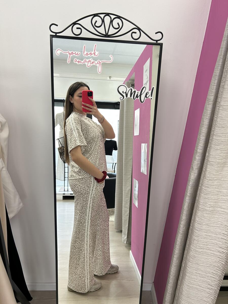 NOVITÀ Completo maculato t-shirt e panta palazzo