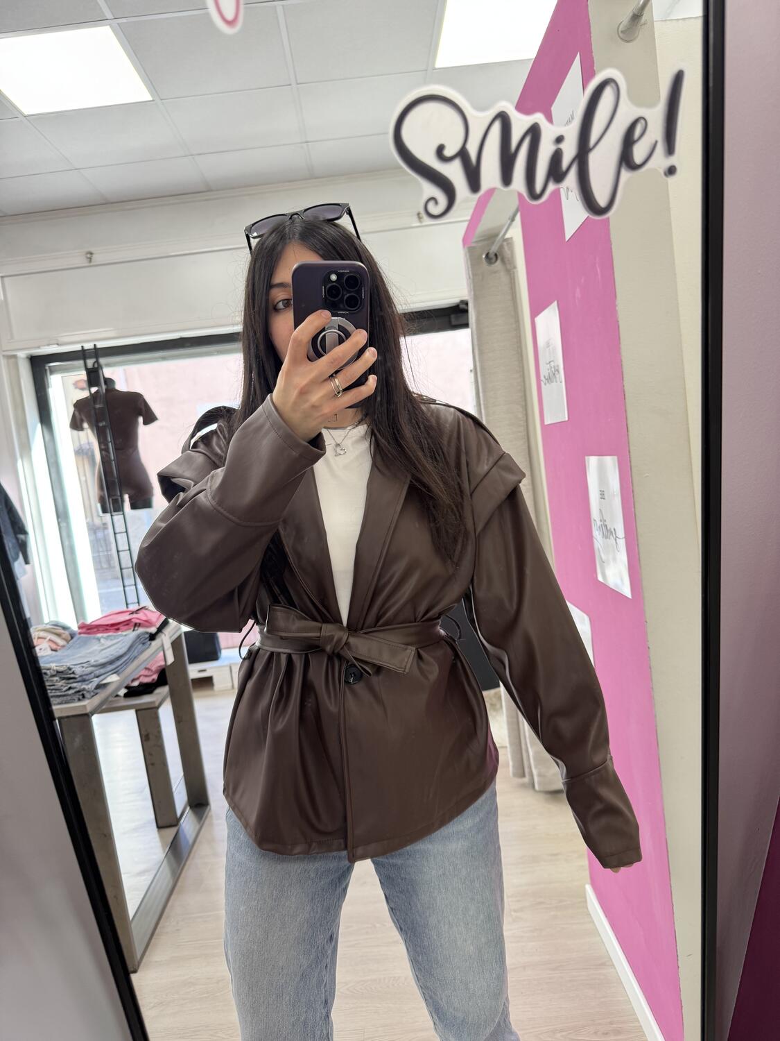 NOVITÀ Giacca eco pelle con cintura