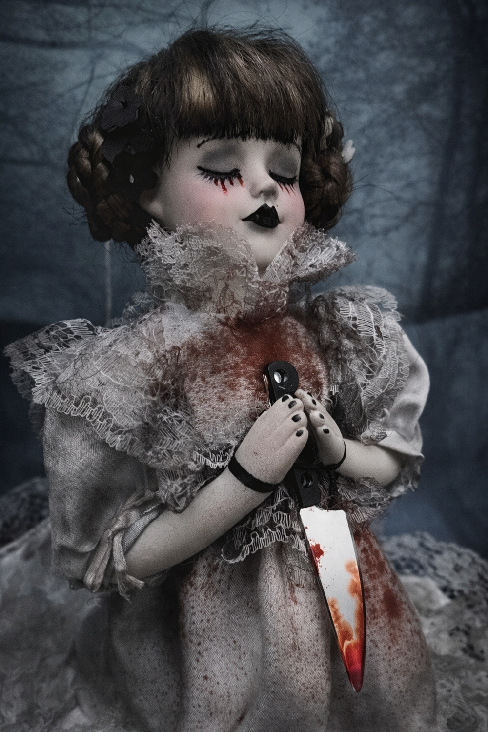 Sally Bambola Horror inquietante in porcellana 