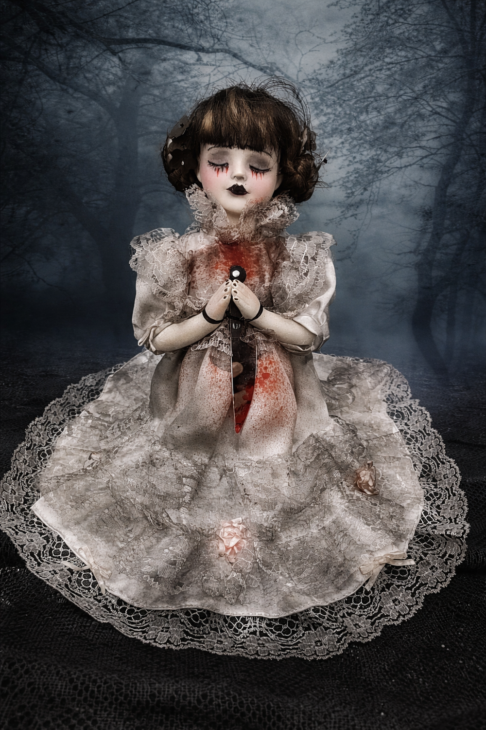 Sally Bambola Horror inquietante in porcellana 