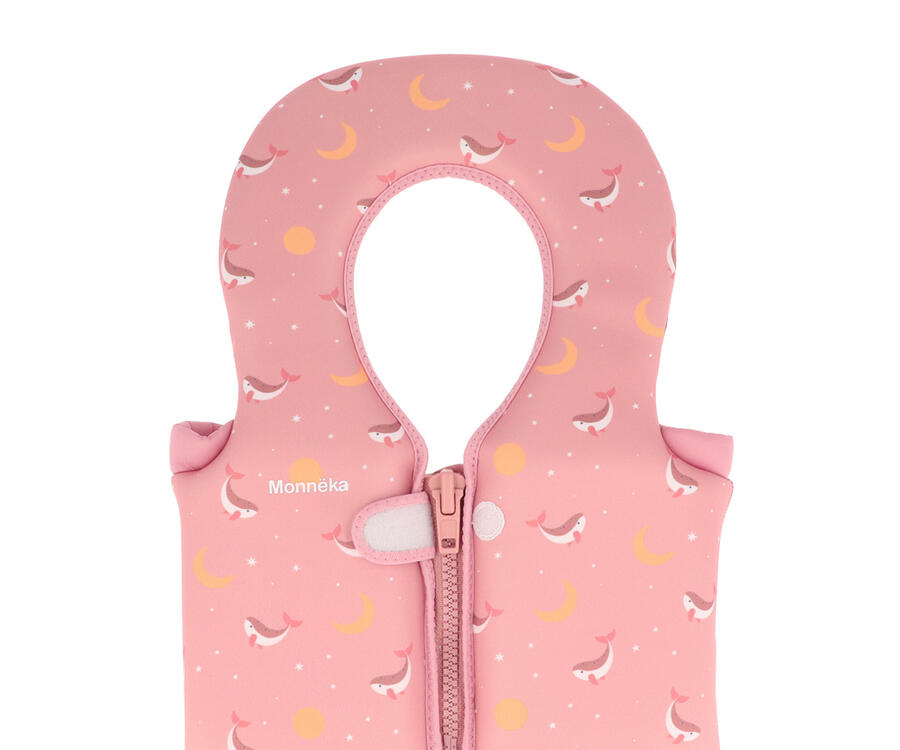 Gilet galleggiante per apprendimento del nuoto Monnëka – 1-2 anni (11-15 kg) - Pink Whale