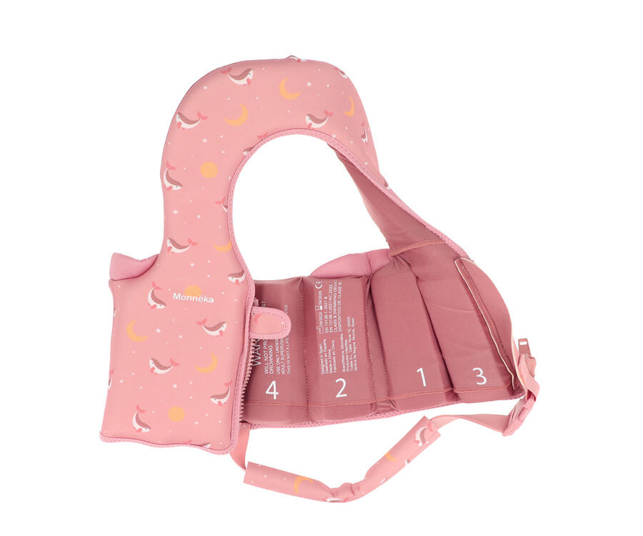 Gilet galleggiante per apprendimento del nuoto Monnëka – 1-2 anni (11-15 kg) - Pink Whale