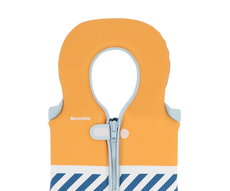 Gilet galleggiante per apprendimento del nuoto Monnëka – 1-2 anni (11-15 kg) - Stripes Blues & Beyond