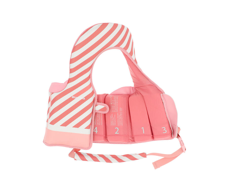 Gilet galleggiante per apprendimento del nuoto Monnëka – 1-2 anni (11-15 kg) - Stripes Bloom & Blush
