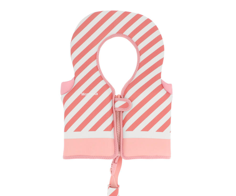Gilet galleggiante per apprendimento del nuoto Monnëka – 1-2 anni (11-15 kg) - Stripes Bloom & Blush