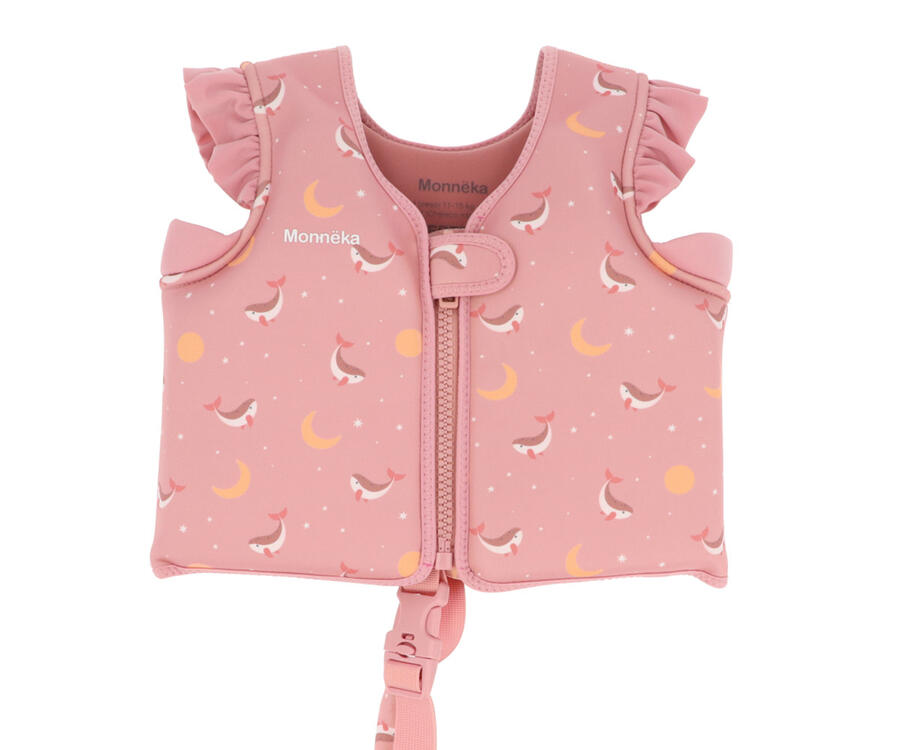 Giacca galleggiante Monnëka - Pink Whale - Taglia 2-3 anni (M – 15-19 kg)  Taglia 3-6 anni (L – 19-30 kg)  ​