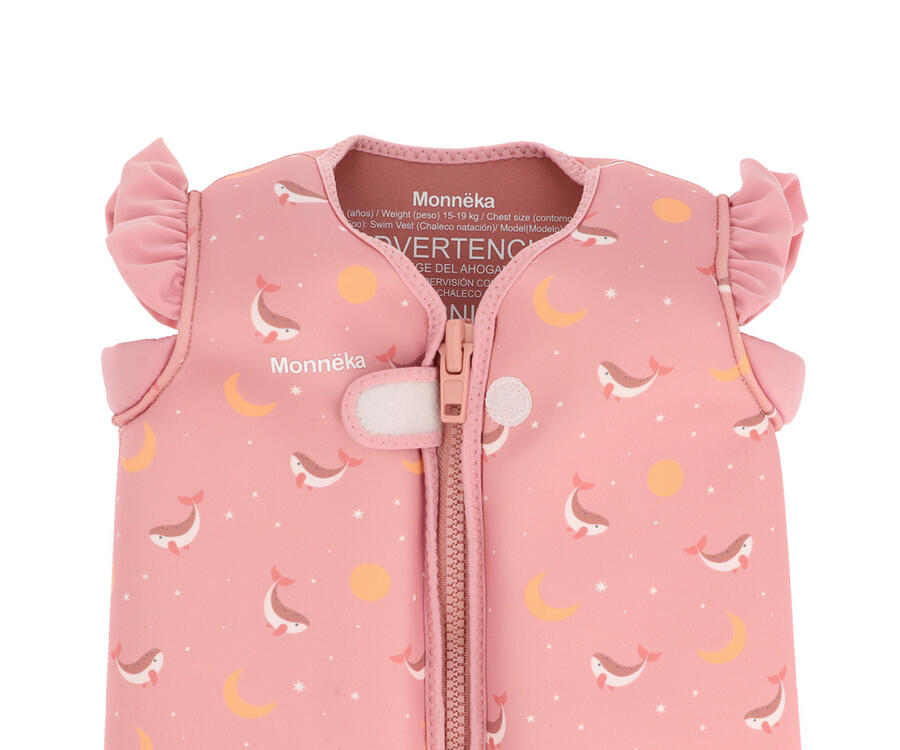 Giacca galleggiante Monnëka - Pink Whale - Taglia 2-3 anni (M – 15-19 kg)  Taglia 3-6 anni (L – 19-30 kg)  ​
