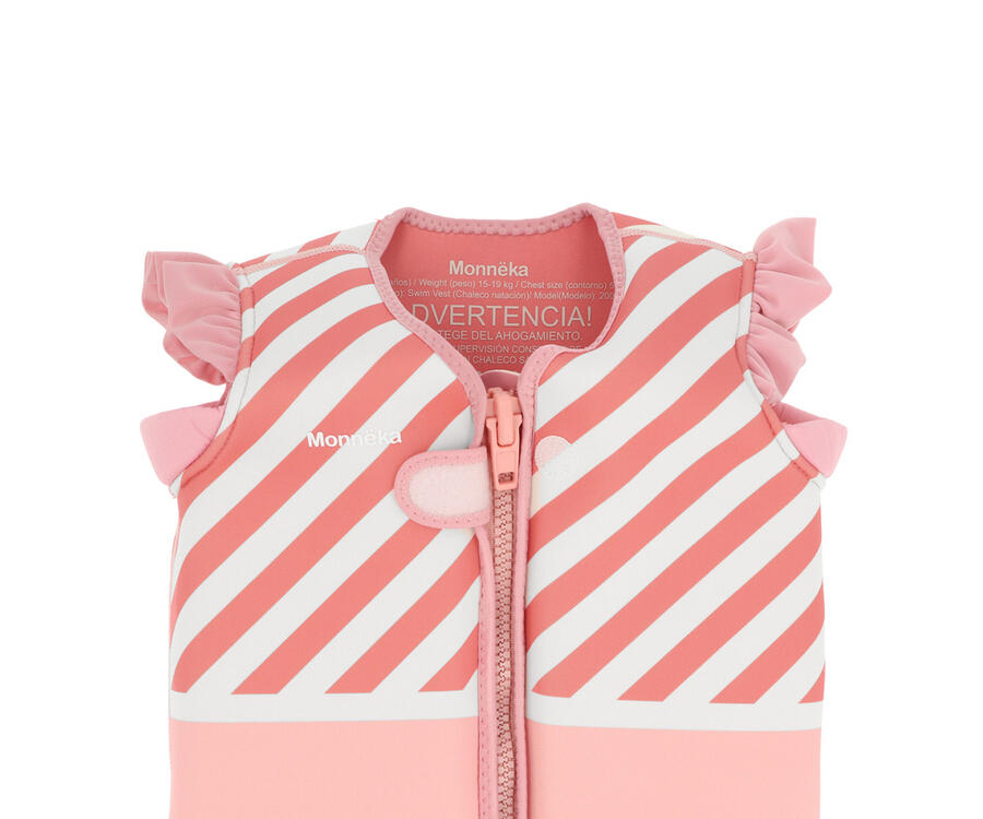 Giacca galleggiante Monnëka - Stripes Bloom & Blush - Taglia 2-3 anni (M – 15-19 kg)  Taglia 3-6 anni (L – 19-30 kg)  ​