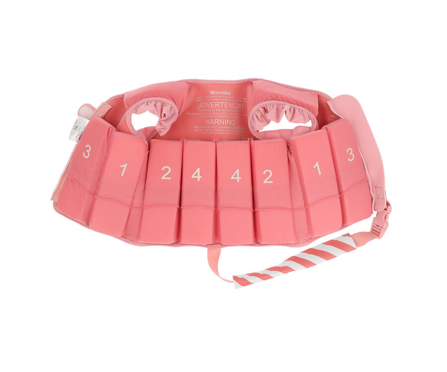 Giacca galleggiante Monnëka - Stripes Bloom & Blush - Taglia 2-3 anni (M – 15-19 kg)  Taglia 3-6 anni (L – 19-30 kg)  ​
