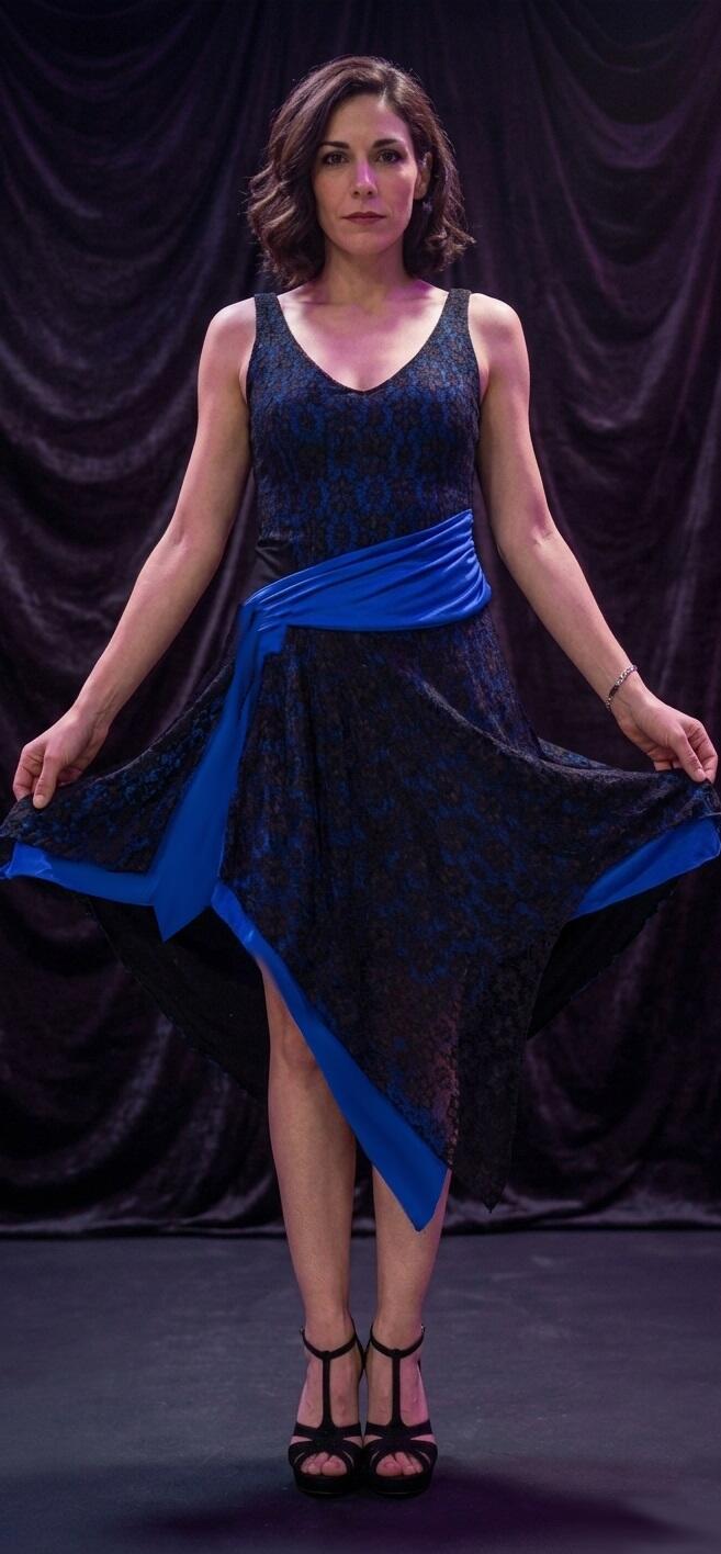 DANCE WITH LACE DRESS AND SASH BLUE ELECTRIC 4-0016