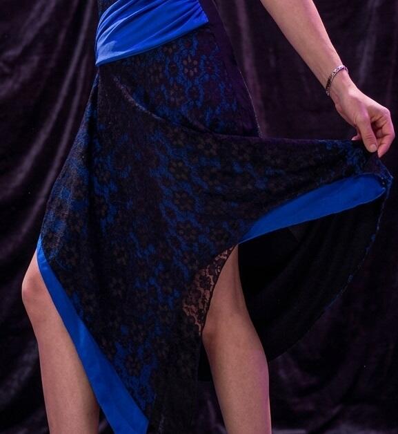 DANCE WITH LACE DRESS AND SASH BLUE ELECTRIC 4-0016