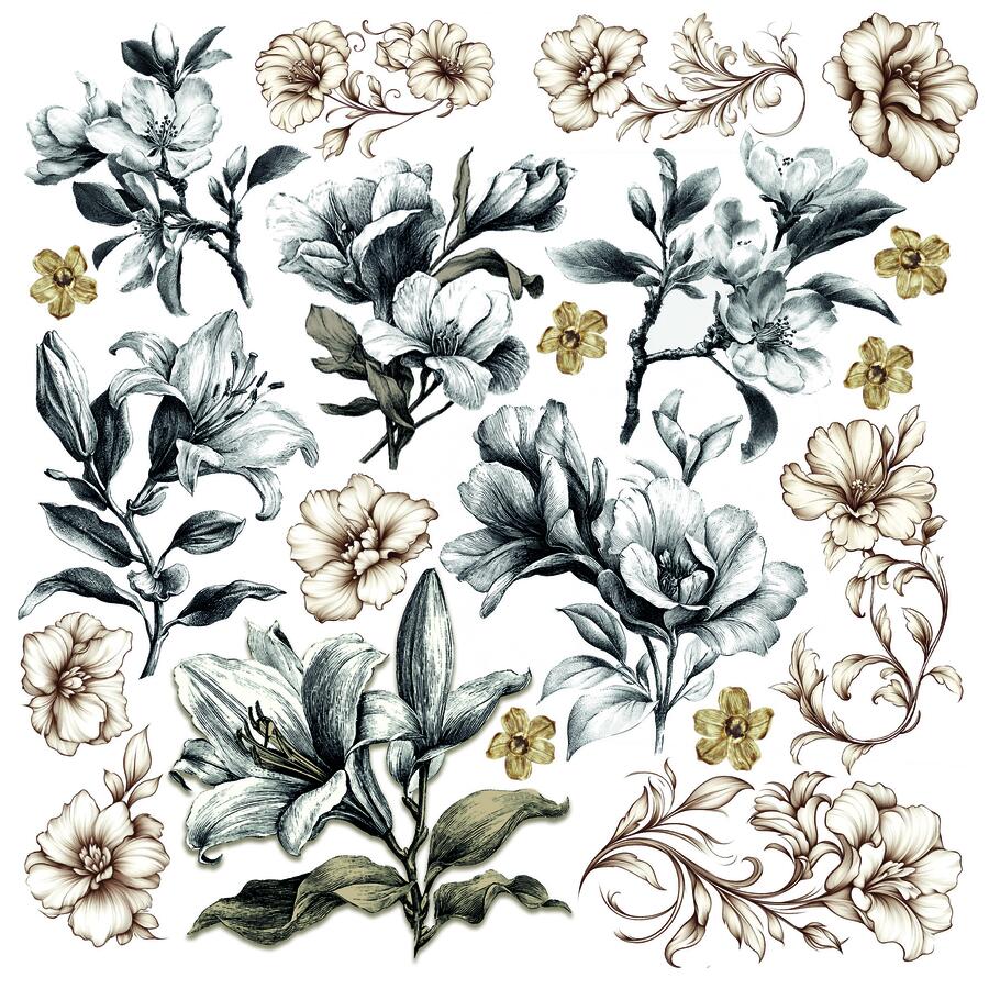 Typographic Fussy Cut pad 15 x 15 cm