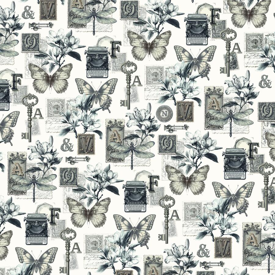 Typographic Fussy Cut pad 15 x 15 cm