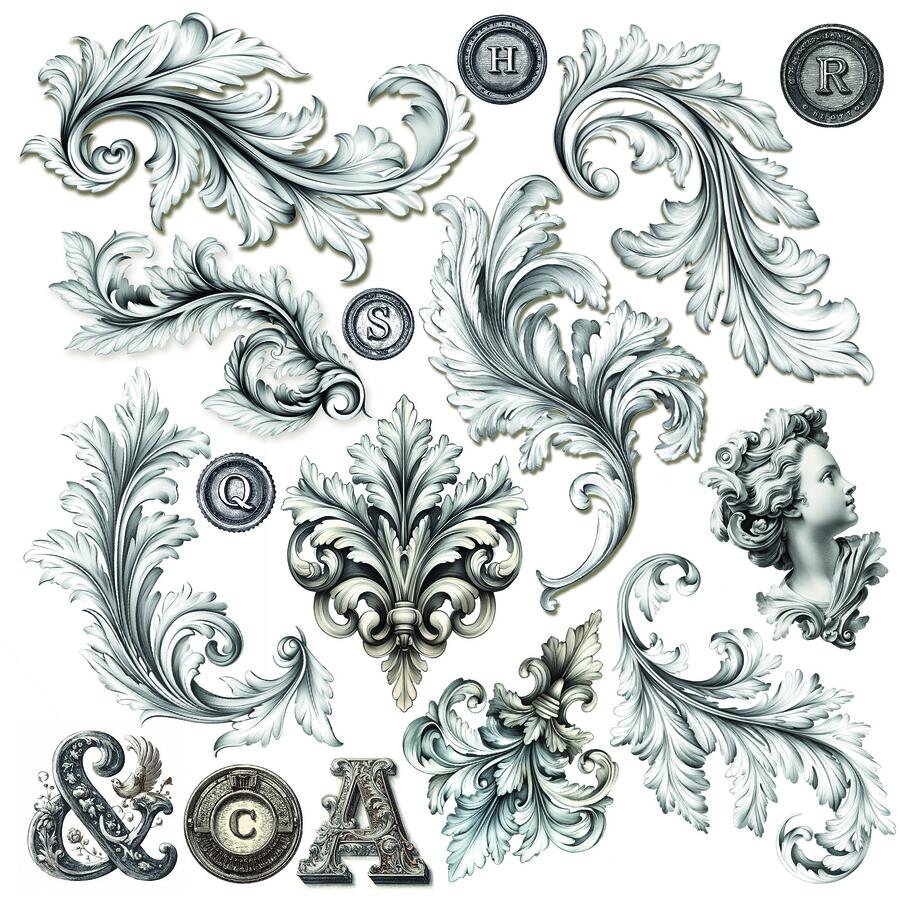 Typographic Fussy Cut pad 15 x 15 cm