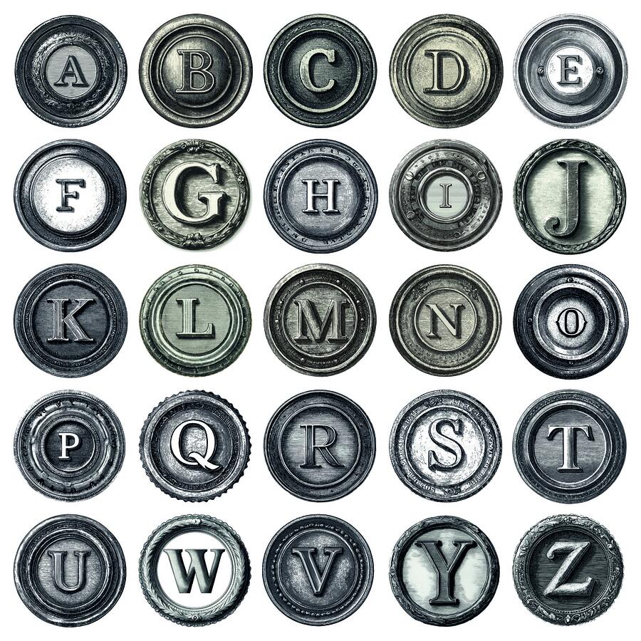 Typographic Fussy Cut pad 15 x 15 cm