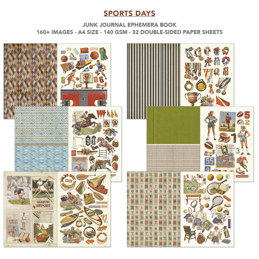 Junk Journal Ephemera Book Sports Days