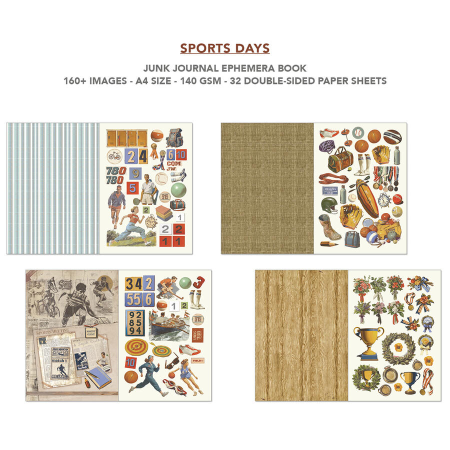 Junk Journal Ephemera Book Sports Days