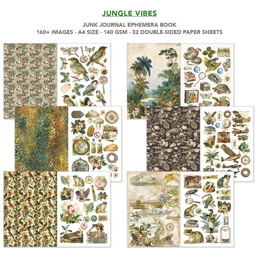 Junk Journal Ephemera Book Jungle Vibes