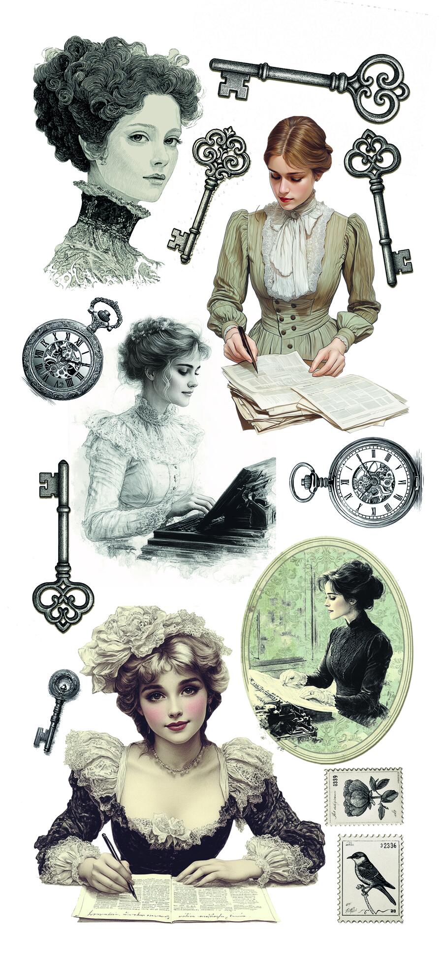 Art stickers Typographic transparent adhesive sheets 