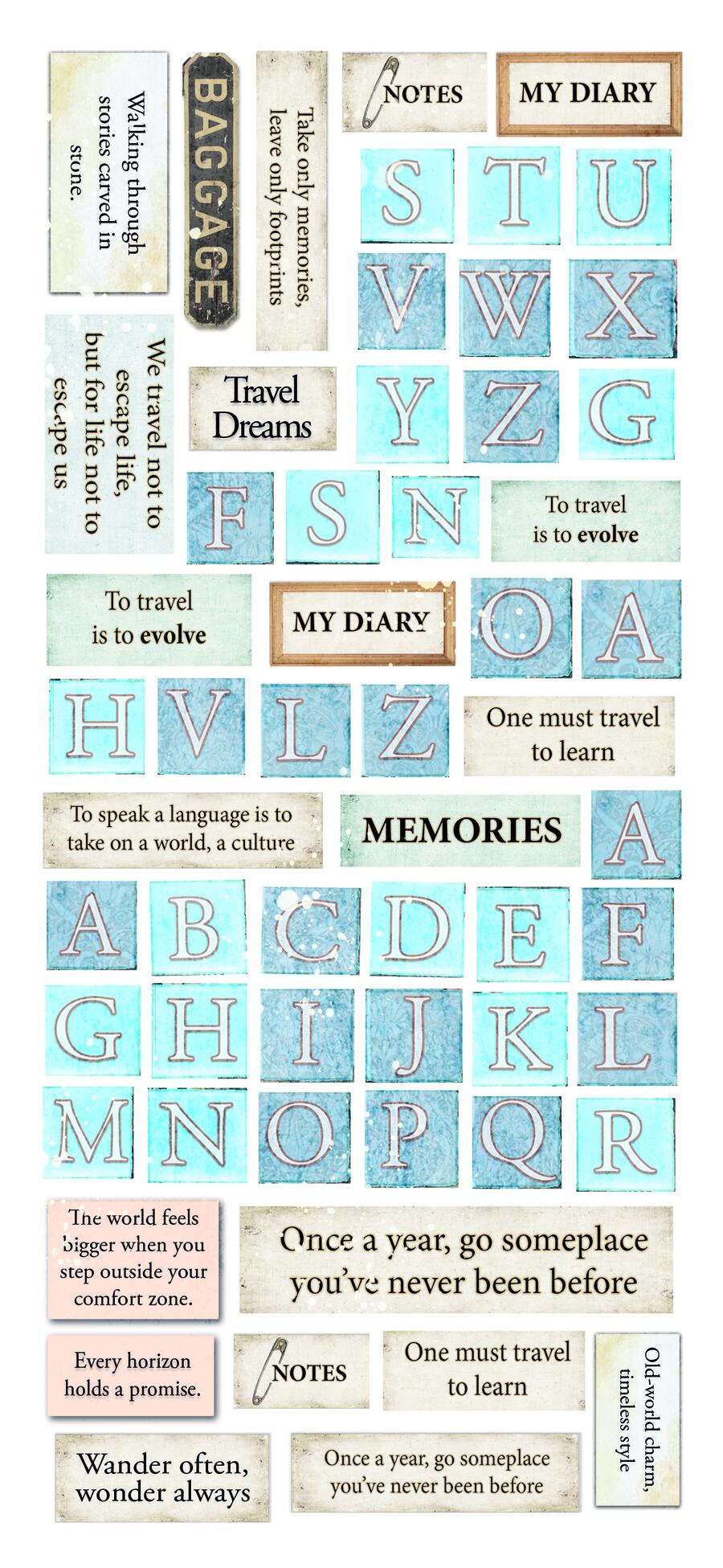 Art stickers Eastern Journey transparent adhesive sheets 