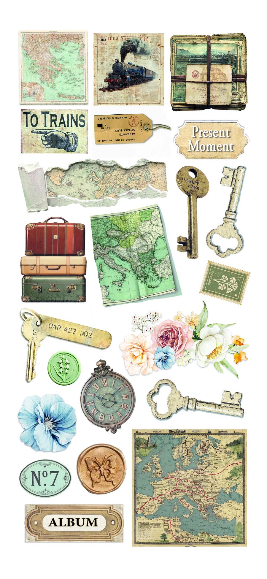 Art stickers Eastern Journey transparent adhesive sheets 