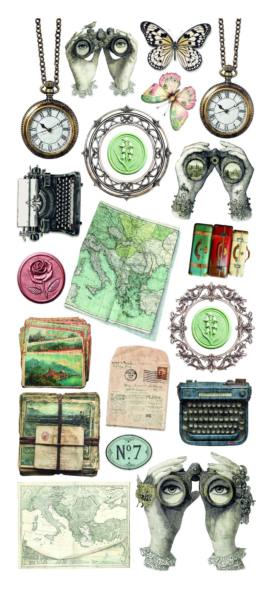 Art stickers Eastern Journey transparent adhesive sheets 