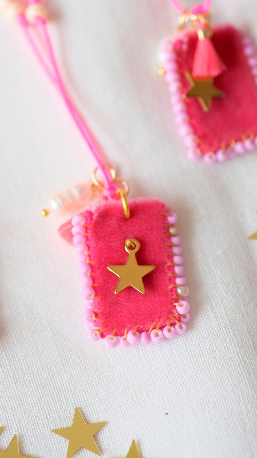 🍭 Collane SOGNI ROSA 🍭 in velluto, ricamato con perline  - € 22,00