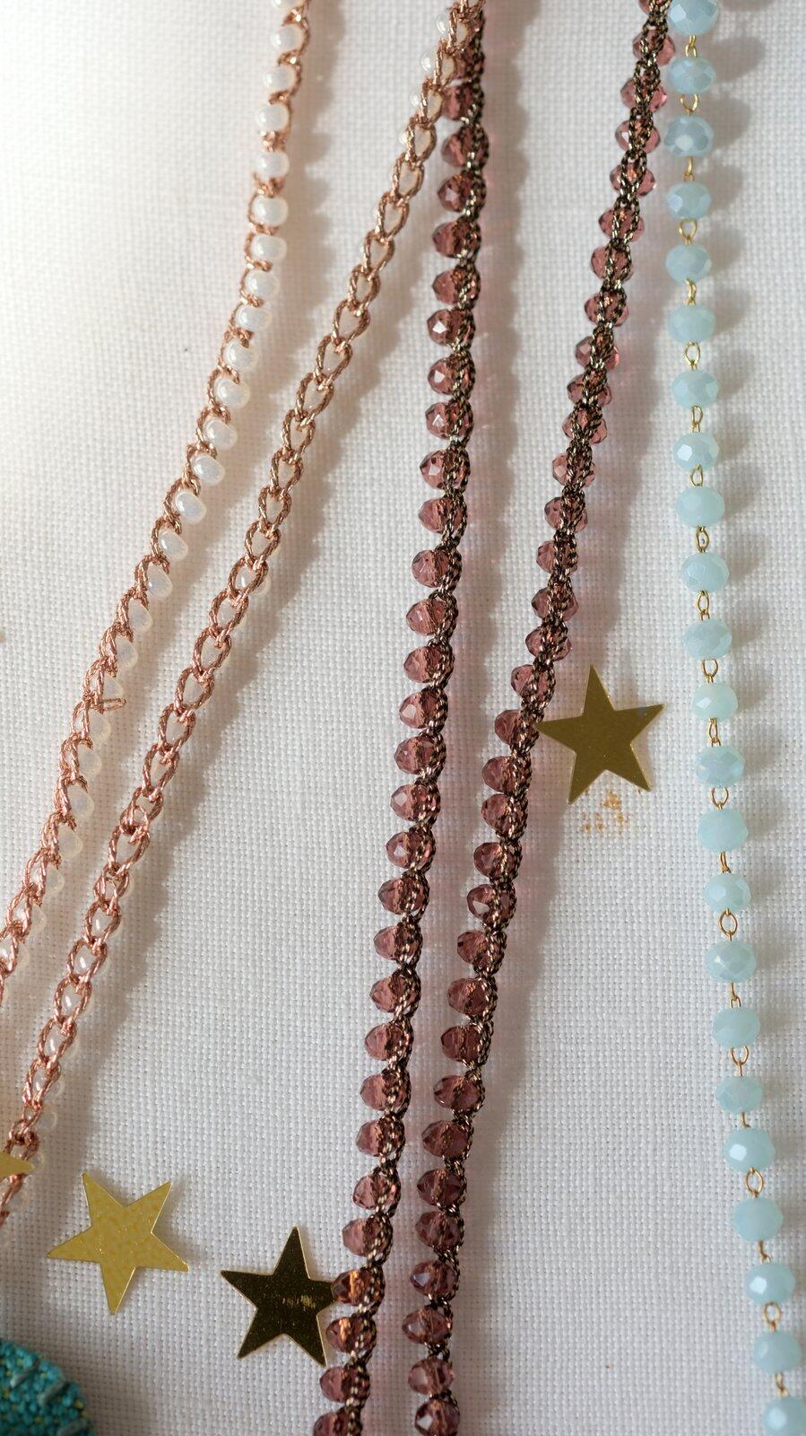 🍀 Collane CUORE 🍀 in lino, ricamato con perline  - € 28,00