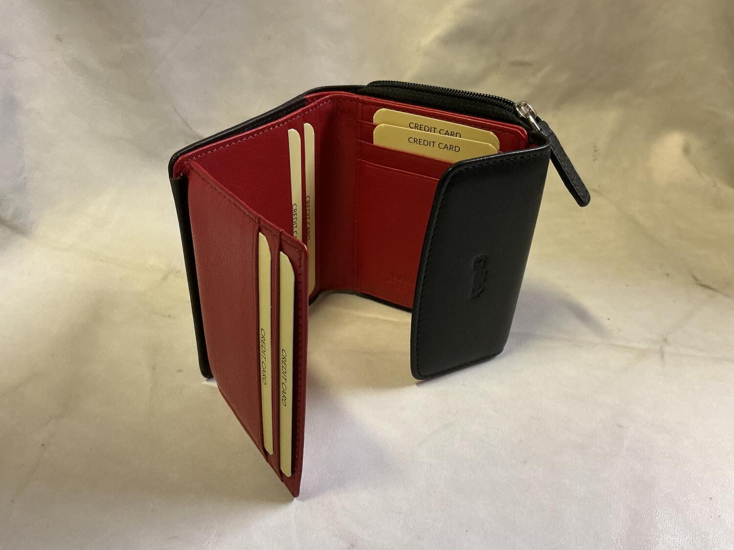 Portafoglio donna Gilu Nero/rosso 8846