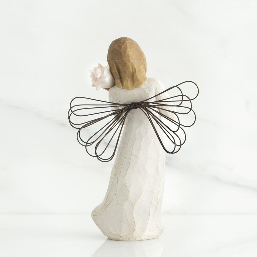 Willow Tree - Figura "Thinking of You" (Ti sto pensando) di Susan Lordi - Angelo con Conchiglia - H 14 cm