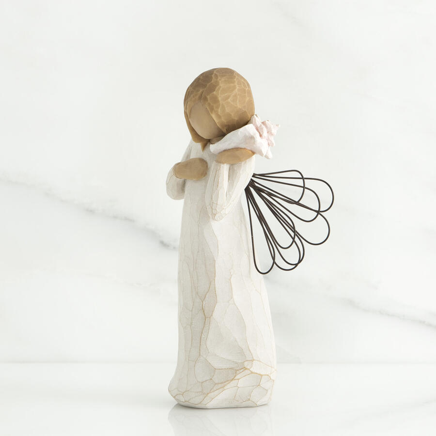Willow Tree - Figura "Thinking of You" (Ti sto pensando) di Susan Lordi - Angelo con Conchiglia - H 14 cm