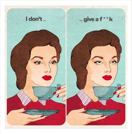 GIULIA ROSA - STAMPA ARTISTICA  30x30 cm: I don't give a fuck