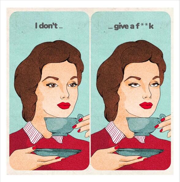 GIULIA ROSA - STAMPA ARTISTICA  30x30 cm: I don't give a fuck