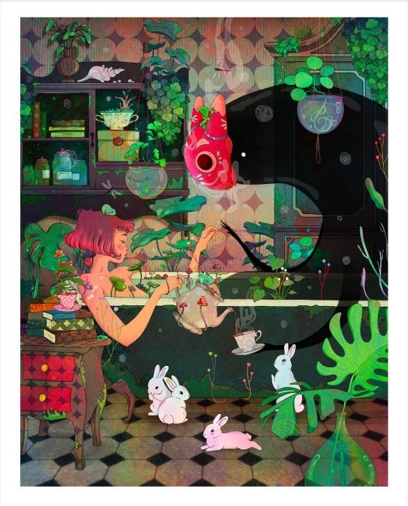 GIULIA ROSA - STAMPA ARTISTICA  30x40 cm: My beloved monster