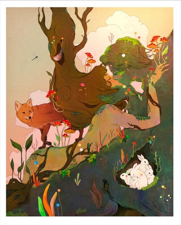 GIULIA ROSA - STAMPA ARTISTICA  30x40 cm: Up on melancholy hill