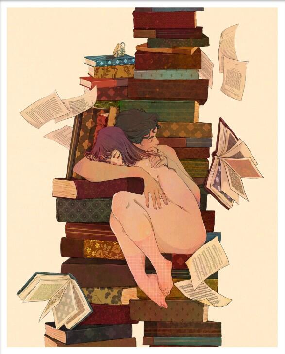 GIULIA ROSA - STAMPA ARTISTICA  30x40 cm: All the books we've been