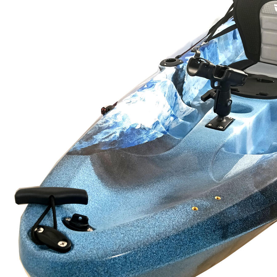 Kayak canoa biposto da pesca e turismo SKF Dolphin - 370 cm - 31 kg Blu - Bianco - Giallo